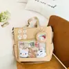 Lindo Bolso Cruzado para Estudiante Universitario Bolso Estilo Universitario para Mujer Transparente Color Sólido Bolso Hinchado Dolorido Gran Capacidad Bolso de Hombro para Estudiante de Secundaria Trendy