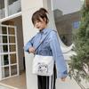 2025 Nueva Bolsa de Hombro para Tutoría Estudiantil de Lona Impresa de Oso para Niñas, Bolso Tote Crossbody de Compras de Chica Suave de Gran Capacidad