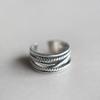 Anillo de dedo índice abierto con números romanos en plata esterlina S925 para mujer, sencillo, moderno, personalizado, estilo retro.