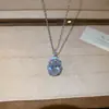¡Brillo radiante! Collar con colgante ovalado de circón con un estilo fresco y minimalista, cadena para la clavícula con un diseño único