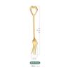 Cuchara de café de acero inoxidable 304 en forma de corazón de aspecto elegante, cuchara de postre dorada para el hogar, cuchara para helado al por mayor
