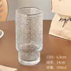 Colección de Tazas de Vidrio de Segunda Mano de Nicho, Tazas de Vidrio con Girasol en Relieve Apilables, Tazas con Patrón de Glaciar, Tazas para Jugo y Café de Burbujas