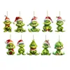 Colgante de Bebé Grinch Transfronterizo Decoración Navideña Colgante para Árbol de Navidad Acrílico Plano Pequeño Adorno Colgante