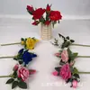 Decoración de Flor Artificial Rosa con Borde Rizado, Adorno de Flor Artificial, Centro de Mesa, Flor Eterna para Sala de Estar, Rosa de Flor Falsa