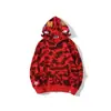 2026 nova marca da moda transfronteiriça moletom com zíper camuflado de tubarão Bape, jaqueta com capuz masculina primavera/outono, estampa digital, atacado