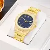 Popular Transfronterizo Oro y Plata Gama Alta Negocios Árabe Literal Calendario Real Correa de Acero Reloj para Hombre Venta Directa de Fábrica