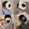 Goma para el pelo con lazo dulce para niñas, elegante goma de encaje para coletas bajas y peinados de moño