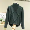 Camisa de base feminina com gola semi-alta de veludo dupla face, outono e inverno, interior, estilo estrangeiro, tamanho plus size, forrada com fleece, escovada, manga longa, top de outono