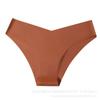 Ropa interior invisible sexy de seda de hielo fina de una pieza para mujer sin marcas, con escote en V