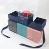 Caja de Regalo Negra, Caja de Joyería de Acrílico, Caja de Regalo para Labiales, Caja de Regalo de Flor de Rosa de Doble Apertura, Caja para Colgante