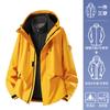 Chaqueta Tres en Uno Luo Duo Nueva Otoño e Invierno Forro de Plumas Chaqueta de Esquí Senderismo al Aire Libre Cortavientos Chaqueta Cálida