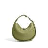 [Personalización de Procesamiento] Bolso de Media Luna Tejido de Cuero Genuino para Mujer, Bolso Cruzado Casual para Hombro/Axila