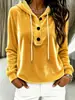 Sudadera con capucha de terciopelo para mujer de otoño e invierno, camiseta de manga larga para mujer engrosada