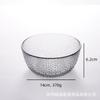 Cuenco de vidrio de Phnom Penh con patrón de martillo, apto para el hogar, plato de fruta transparente irregular, cuenco de vidrio de estilo japonés, cuenco para ensalada de frutas, venta al por mayor
