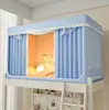 Cortina de cama para dormitório estudantil para beliche superior, rede mosquiteira integrada com forte bloqueio de luz, cortina de cama de cobertura total, especialmente projetada para beliches superiores e inferiores, cortina de tecido não revestido