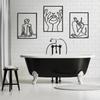 Silhueta de Parede Decorativa Arte de Linha Corporal Simples Moderna Homens e Mulheres Decorações de Parede Pendurador de Parede para Casa Joias de Metal de Parede