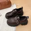 Zapatos Mary Jane para Mujer Nuevos 2026 Versátiles Primavera Estilo Británico Zapatos Pequeños de Cuero Mocasines de Suela Gruesa para Mujer Negro Marrón