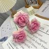 Flor de estambre tejida a mano producto terminado con pétalos puntiagudos hacia afuera, flor de rosa tejida, regalo para cumpleaños y Navidad, flor realista de ganchillo