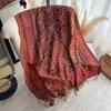 Estilo Étnico Clássico Popular Estampado de Castanha de Caju Bigodes Borla Lenço Longo Feminino Estilo Nacional Lenço de Imitação de Cashmere Xale Elegante