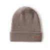 Chapéu de Cashmere de Cor Pura Novo para Outono e Inverno para Mulheres, Chapéu de Malha de Cashmere Casual Quente e Versátil, Chapéu de Lã Engrossado