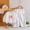 Conjunto Elegante de Primavera e Outono para Meninas 2026 Nova Moda Bebê Manga Longa Roupa de Outono Conjunto de Duas Peças com Moletom Infantil