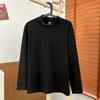 Otoño e Invierno bordado medio cuello alto amigable con la piel camisa base para hombre ins casual estilo Hong Kong todo-fósforo color sólido interior camiseta suelta moda