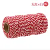 Corda de barbante de algodão de duas cores de 2 mm pode ser cortada conforme necessário para especificar o comprimento dos dois fios de corda de algodão em formato de bolinho de arroz vermelho e branco