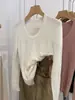 Capa base de punto fino de lana para mujer, nuevo estilo otoño/invierno, prenda interior de alta gama, top suéter de cuello en U para invierno