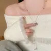 Collar Súper de Hada de Lujo Ligero con Circonia, Perla y Lazo con Diseño de Nicho, Sensación Elegante y de Alta Gama, Cadena de Suéter Ajustable y Versátil