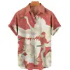 Nueva moda verano casual estampado digital 3D flor hawaiana camisa hombres vacaciones playa comercio transfronterizo fabricantes