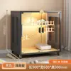 Villa para gatos jaula para gatos, lujosa casa de madera para gatos con puerta de cristal, casa para gatos con arenero integrado, nido para gatos transpirable y ahorrador de espacio