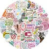 50 piezas/2 estilos de pegatinas de graffiti inspiradoras transfronterizas para la abstinencia de alcohol con citas en inglés para funda de teléfono y decoración de computadora DIY, venta al por mayor