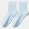 Calcetines de mujer de color sólido estilo macarrón hasta la mitad de la pantorrilla, verano, 10A, antibacterianos, anti-pilling, algodón de fibra larga, calcetines de mujer hasta la mitad de la pantorrilla, calcetines Zhuji