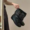Botas de Ballet com Laço Retro Desgastado 2026 Primavera/Verão Novas Amassadas Circunferência Grande da Panturrilha Botas Curtas Panturrilha Larga Sola Plana Botas Amassadas
