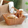 Grande cesta de armazenamento com trama semelhante ao rattan, no estilo INS da moda, perfeita para organizar armários e guarda-roupas, e para armazenamento simples na sala de estar