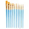 Conjunto de Pincéis para Pintura a Óleo de 10 Peças Transfronteiriço Cabo Longo Pincel para Pintura Artística Aquarela Guache Venda Direta da Fábrica de Pincéis para Pintura a Óleo