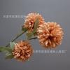Suministro directo de fábrica bola de flor de simulación crisantemo 3 flores artificiales adornos de decoración de boda cabeza de flor de champán ramo del Día Nacional flores de seda