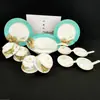 Qianli Jiangshan Conjunto de Louça de Cerâmica Pratos Porcelana Óssea Conjunto de Presente Porcelana de Jingdezhen Conjunto Completo Atacado