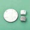 Nuevas Cuentas Espaciadoras Cuadradas Geométricas de Plata Hechas a Mano Estilo Retro Línea de Plata de Ley S925 Pulsera con Cuentas DIY Collar Accesorios de Plata