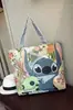 Bolsa de Lona Feminina Moda Casual Bolsa de Ombro Bolsa Tote para Trabalho Bolsa de Mão Bolsa de Lona Desenho Animado Bordado Hui Li