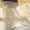Ropa Interior de Encaje de Estilo Nuevo para Mujer de Cintura Media Sexy Estilo Japonés Cómoda Transpirable Encaje de Seda Calzones Sin Sentido para Mujer