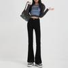 Calça Jeans Flare Cintura Alta para Mulheres, Primavera 2023, Corte Slim, Petite, Calça Reta Elástica Comprimento Total Slim