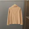 Camisa de manga comprida feminina com gola alta e costura em V invertido, veludo espesso, estilo western, para outono e inverno, combina com tudo, nova, preta