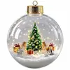 Adorno de bola luminosa transparente navideño transfronterizo, bola de cristal 3D, decoración de escena de ambiente festivo para árbol de Navidad, adorno colgante