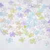 Joyería para Uñas Flor de Cinco Pétalos Hielo Transparente Flor Aurora Flor de Resina de Cinco Pétalos Linda Decoración Estéreo para Uñas 100 Piezas
