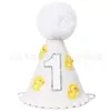 Decoración Temática de Patito Amarillo para Cumpleaños de un Año para Niños y Niñas, Banderín para Trona, Gorro de Cumpleaños, Corona, Gorro de Fiesta