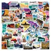 50 Adesivos de Mapa de Cidades dos EUA Mala Patinete Garrafa Térmica Adesivos Legais Graffiti Atacado
