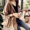 Bf Abrigo Abrigo Moda Primavera y Otoño para Mujer Cárdigan con Capucha Abrigo Pequeño Estilo Coreano Estudiante de Longitud Media Prenda Versátil