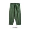 Calças casuais de verão masculinas, calças compridas até o tornozelo, estilo japonês, retrô, simples, plus size, soltas, cor sólida, calças de algodão e linho para homens