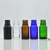 Fabricante Venta al por Mayor 10ml Marrón Verde Azul Negro Transparente Botella Cuentagotas de Aceite Esencial Botella de Vidrio Recargable Pequeña Capacidad